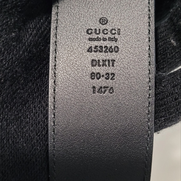 Leather belt with pearl Double G size 80 - Picture 3 of 4